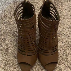 Zara Brown Caged heels
